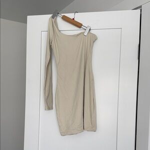 Meshki One-Shoulder Cream Dress